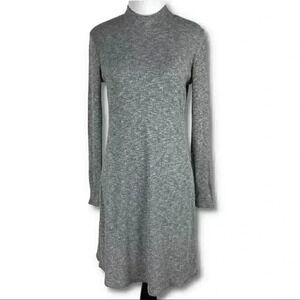 Madewell style F6711 cityblock sweater dress size XS gray ribbed mock neck